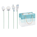 Blue Coastal Ceramic Planter Pick, 24pcs With Container