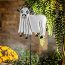 Haunted House Garden Stake,Metal GID Ghost Cow Garden Stake 39.5"H, 3 Asst,12pcs CDU