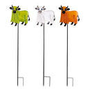 Haunted House Garden Stake,Metal GID Ghost Cow Garden Stake 39.5"H, 3 Asst,12pcs CDU
