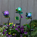 Cottage Garden Ant/Frog/Snail Flower Ball Solar Garden Stake with Metal Display, 3 Asst, 12 Pcs
