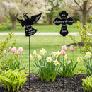 Memorial Garden Stake, Metal Angel and Cross Garden Stake, 2 Asst, 12pcs in Metal Display