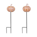 Harvest Blossoms Garden Stake,18"H, Resin Pumpkin Garden Stake , 2 Assorted, 4 of Each