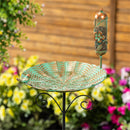 Cottage Garden Birdbath, Metal Songbird Oasis with Feeder Stake 47"H