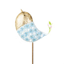 Cottage Garden Metal Hydrangea Petal Bird Stake, 34"H, 2 Asst