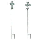 Memorial Garden Stake, Metal Cross Garden Stake, 2 Asst, 12pcs in Metal Display