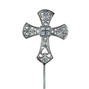 Memorial Garden Stake, Metal Cross Garden Stake, 2 Asst, 12pcs in Metal Display