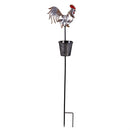 Petal and Plow Metal Stake Rooster/Cow/Pig with Planter 24"H, 3 Assorted, 12PCS CDU