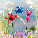 Seaside Retreat Metal Shark/Crab/Octopus Stake, 3 Assorted 26"H, 12PCS CDU