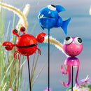 Seaside Retreat Metal Shark/Crab/Octopus Stake, 3 Assorted 26"H, 12PCS CDU