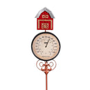 Hillside Pasture Metal Farmhouse/Rooster Thermometer Garden Stake 36"H, 2 Assorted, 12PCS CDU