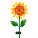 Cottage Garden Metal and Glass Solar Sunflower Garden Stake with Metal Display, 2 Asst, 12Pc