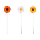 Harvest Blossoms Garden Stake, Ceramic Sunflower Plant Picks 12"H,3 Asst, 24pcs with Container