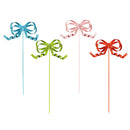 Heartfelt Cheer Garden Stake, Metal Bowtie Garden Picks 18"H, 4 Asst, 48pcs in Display Bucket