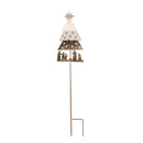 Nativity Garden Stake, Metal and Glass Nativity Solar Garden Stake, 36"H