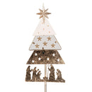 Nativity Garden Stake, Metal and Glass Nativity Solar Garden Stake, 36"H