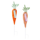Hop Into Spring Garden Stake, Metal Carrot Garden Stake, Asst of 2, CDU
