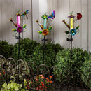 Pollinator Garden Metal Solar Chasing Light Watering Can Stake, 3 Assorted, 12PCS CDU