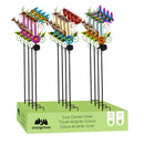 Pollinator Garden Metal Solar Chasing Light Watering Can Stake, 3 Assorted, 12PCS CDU