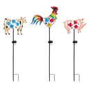 Hillside Pasture Metal and Plastic Solar Farm Animal Stake 32"H, 3 Assorted, 12PCS CDU