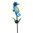 Blue Coastal Fish/Seahorse/Turtle Solar Garden Stake 32"H, 3 Assorted, 12PCS CDU