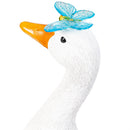 Hillside Pasture Garden Statuary, Resin Goose & Gosling, Solar, 14"H