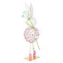 Hop Into Spring Garden Statuary, Metal Pink Hydrangea Bunny, 22.5"H