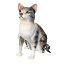 Pet Central Garden Statuary, Metal Gray Tabby Cat, 12.2"H