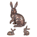 Hillside Pasture Garden Statuary, Resin Mama Bunny & Babies, 13"H, Set of 3