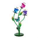 Cottage Garden Statuary, Glass Flower & Butterfly, Solar, 18"H