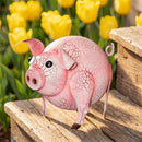 Hillside Pasture Garden Statuary, Metal Farmhouse Pig, 11"L