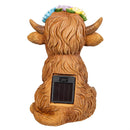 Hillside Pasture Garden Statuary, Resin Bloom & Bubble Highland Cow, Solar, 7"H, Asst of 2