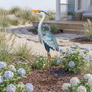 Seaside Retreat Garden Statuary, Metal Long Neck Heron, 34"H