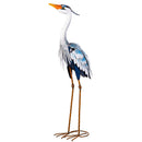 Seaside Retreat Garden Statuary, Metal Long Neck Heron, 34"H