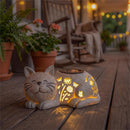 Pet Central Garden Statuary, Resin Cat with Shadow Glow Pattern, Solar, 8.5"L