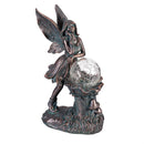 Cottage Garden Statue, LED Fairy With Orb Statue, 12"H