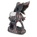 Cottage Garden Statue, LED Fairy With Orb Statue, 12"H
