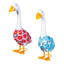 Hillside Pasture Garden Statuary, Metal Hydrangea Goose, 13"H, Asst of 2