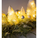 Evergreen Home Accents,Lighted Holiday Centerpiece with Bottle Brush Trees,35.43x9.45x10.24 Inches