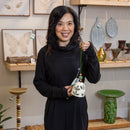 VivaStyle Garden Bell, Terracotta Leaf Bell with Beads, 14"H,  Asst of 2