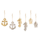 Blue Coastal Hanging Décor Metal Program, Gift Box, Asst of 3, 2,25"H