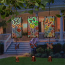 Cottage Garden Outdoor Hanging Decor, GlD Stained Glass Outdoor Hanging Decor, Butterfly, 3 Asst