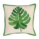 Monstera Leaf Indoor/Outdoor Hooked Pillow 18"x18"