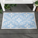 Light Blue Diamonds Indoor/Outdoor Hooked Rug 24"x42"