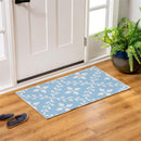 Light Blue Diamonds Indoor/Outdoor Hooked Rug 24"x42"