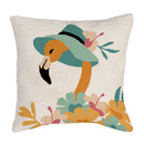 Palm Beach Flamingo Indoor/Outdoor Hooked Pillow 18"x18"