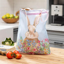 Hop Into Spring Tote Foldable Compact Tote Bag, Bunny, 15.5"L x 4.5"W x 16.5"H