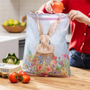 Hop Into Spring Tote Foldable Compact Tote Bag, Bunny, 15.5"L x 4.5"W x 16.5"H