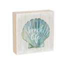 Coastal Wooden Plock Beach Life Shell 6"