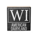 State Wooden Plock Wisconsin 6x6"