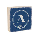Coastal Wooden Plock Monogram Nautical 6" A A